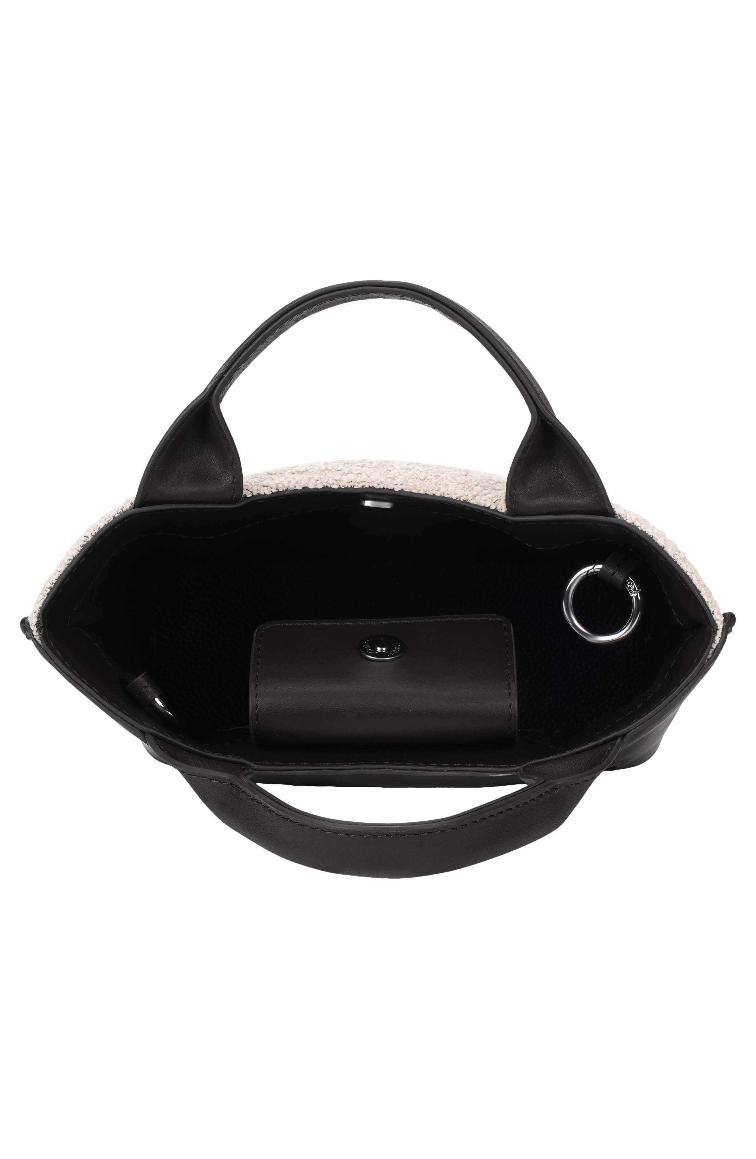 Katrina Mini Bouclé Leather Tote, Alternate, color, PUMICE/ BLACK