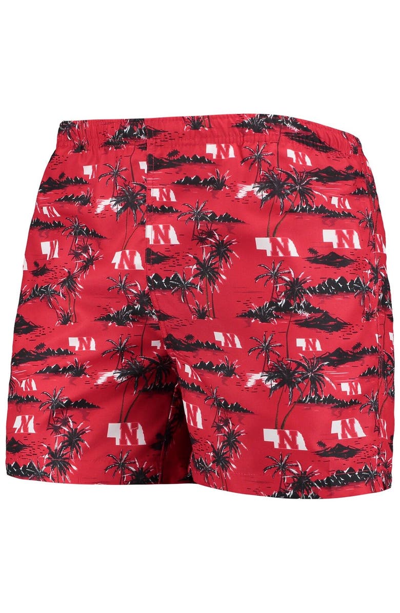 FOCO Men's FOCO Scarlet Nebraska Huskers Island Palm Swim Trunks, Alternate, color, Scarlet