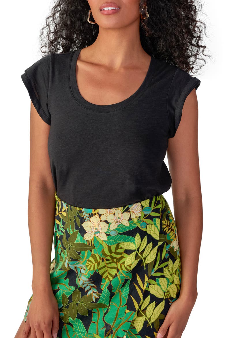 West Side Scoop Neck T-Shirt, Main, color, BLACK