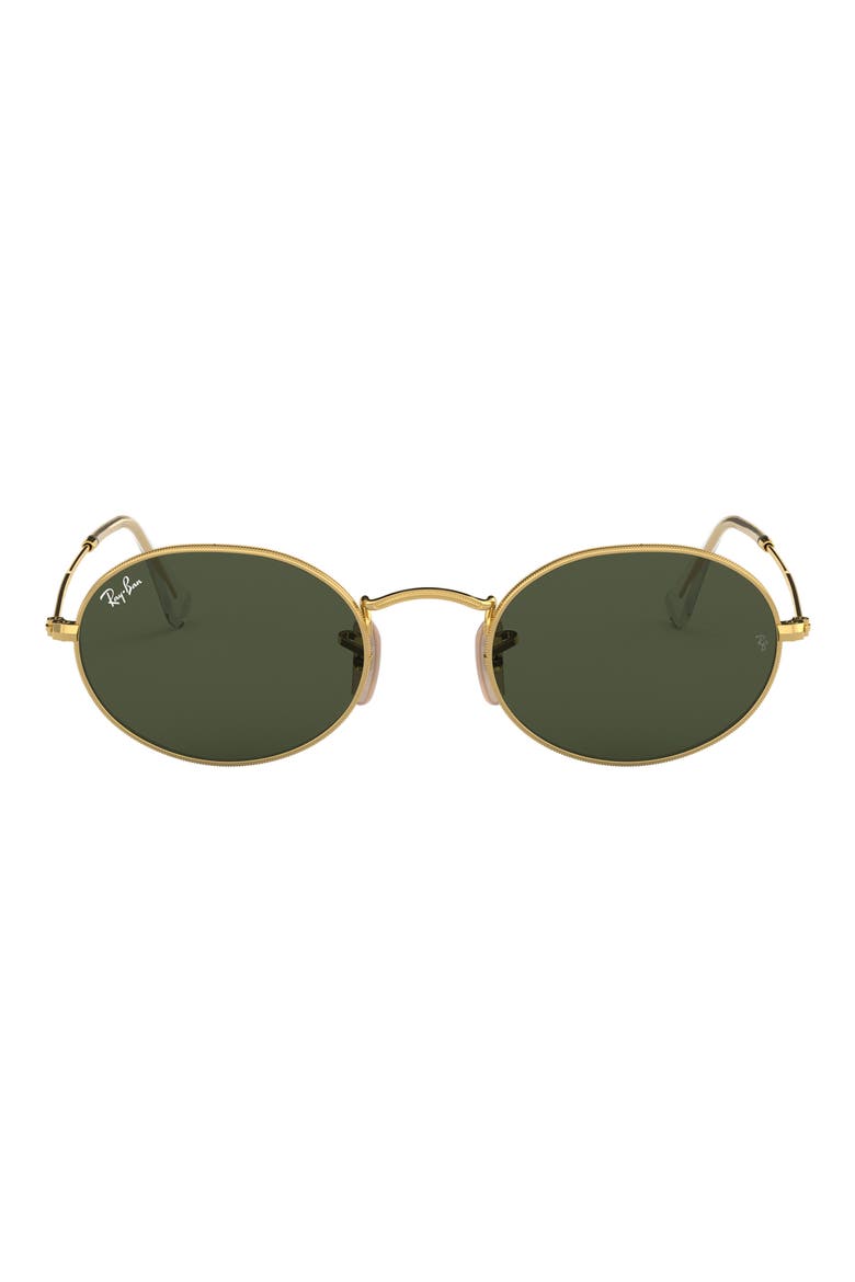 Oval 51mm Sunglasses, Main, color, GOLD