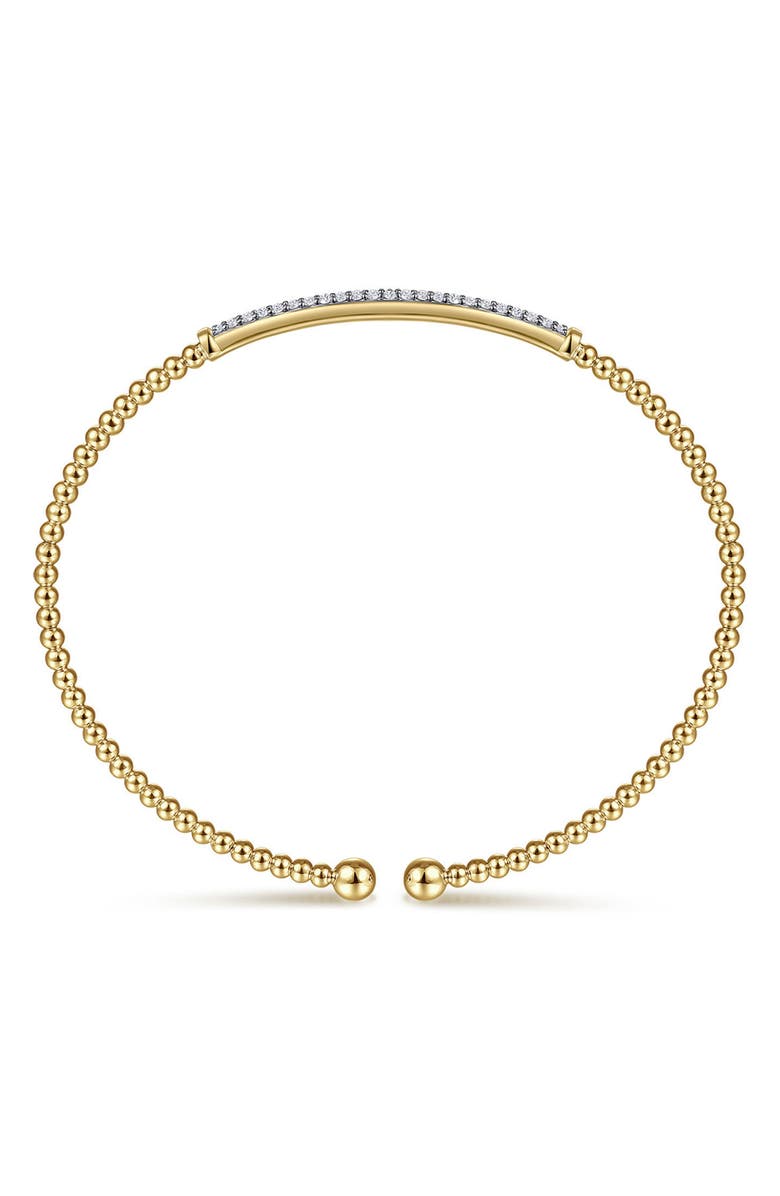 Gabriel & Co. Bujukan Diamond Beaded Cuff Bracelet, Alternate, color, Gold