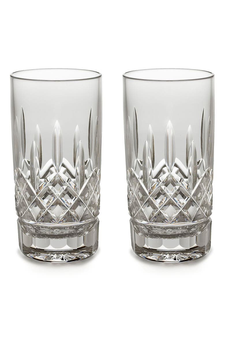 Waterford 'Lismore' Lead Crystal Highball Glasses, Main, color, Clear