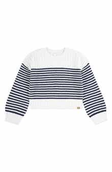 abercrombie kids Kids' Stripe Balloon Sleeve Sweater