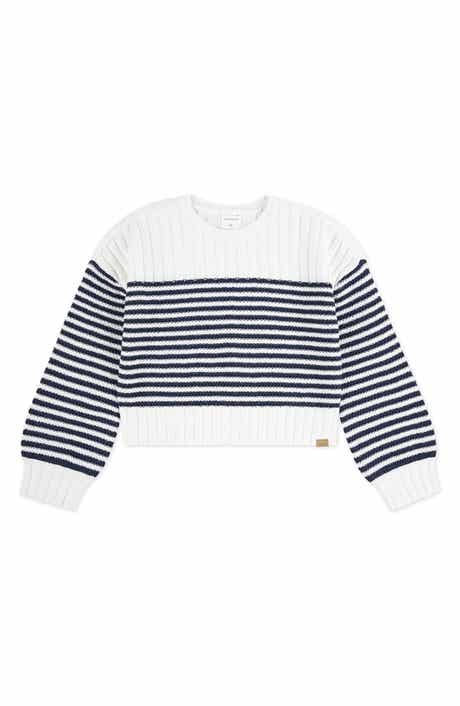 abercrombie kids Kids' Stripe Balloon Sleeve Sweater