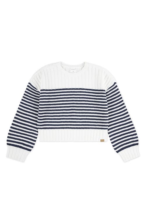Abercrombie Kids Kids' Stripe Balloon Sleeve Sweater In Blue