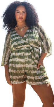 FASHION-SZN CURVE Textured Resort Playsuit With Belt