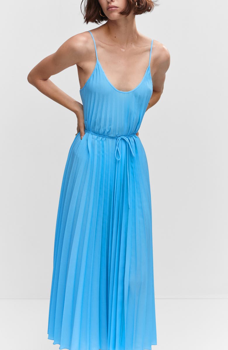 MANGO Pleated Slipdress, Alternate, color, 