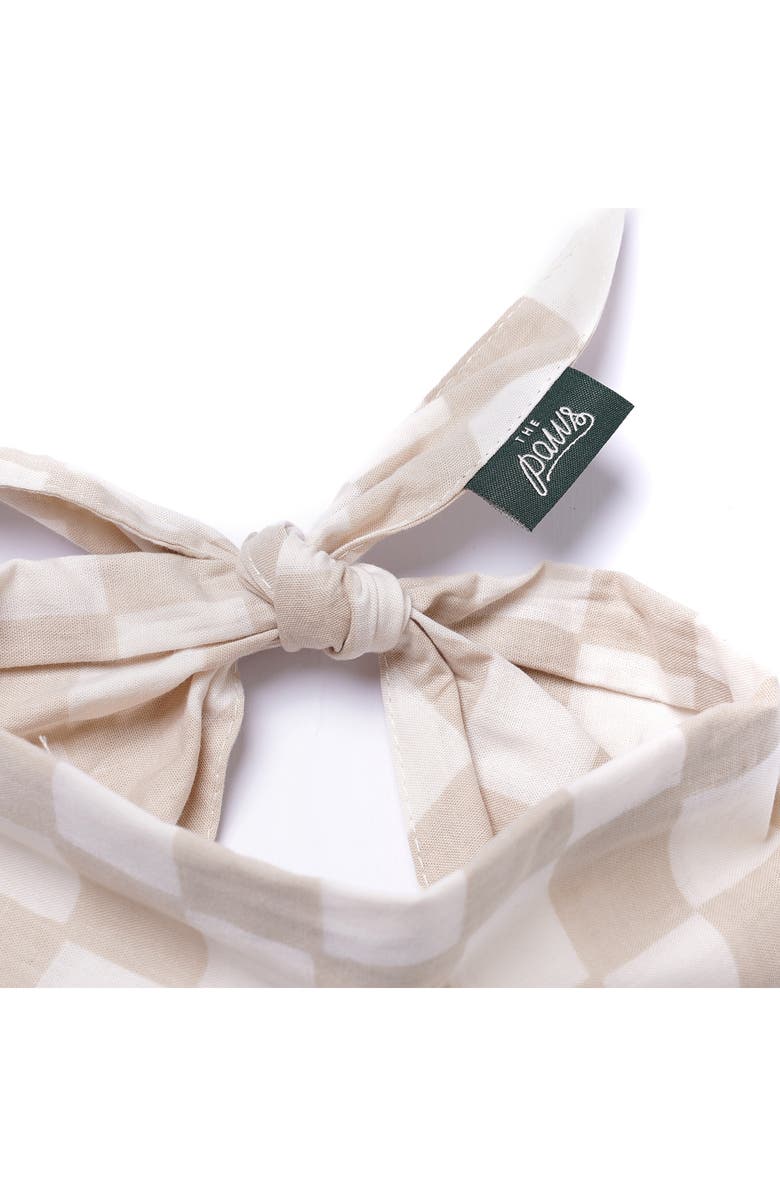 The Paws Checkers Dog Bandana, Alternate, color, Beige