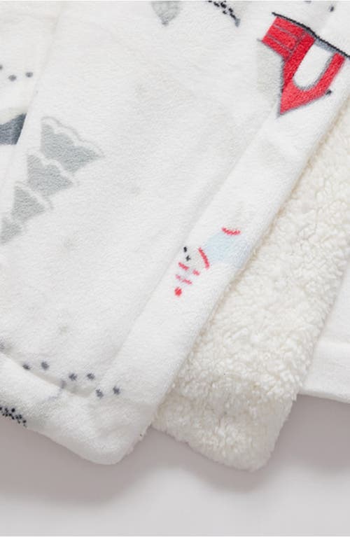Woven & Weft Holiday Pups Faux Shearling Throw Blanket In Multi