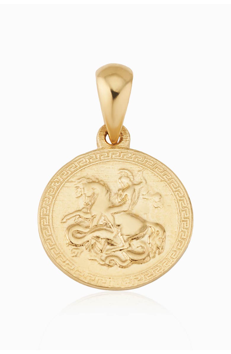 Oradina 14K Yellow Gold Triumph Coin Pendant Charm, Main, color, Yellow Gold