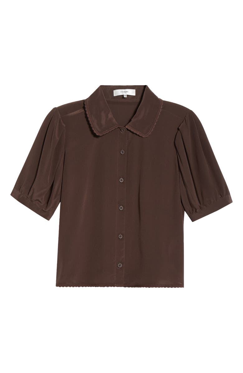 FRAME The Prim Silk Shirt, Alternate, color, Coffee