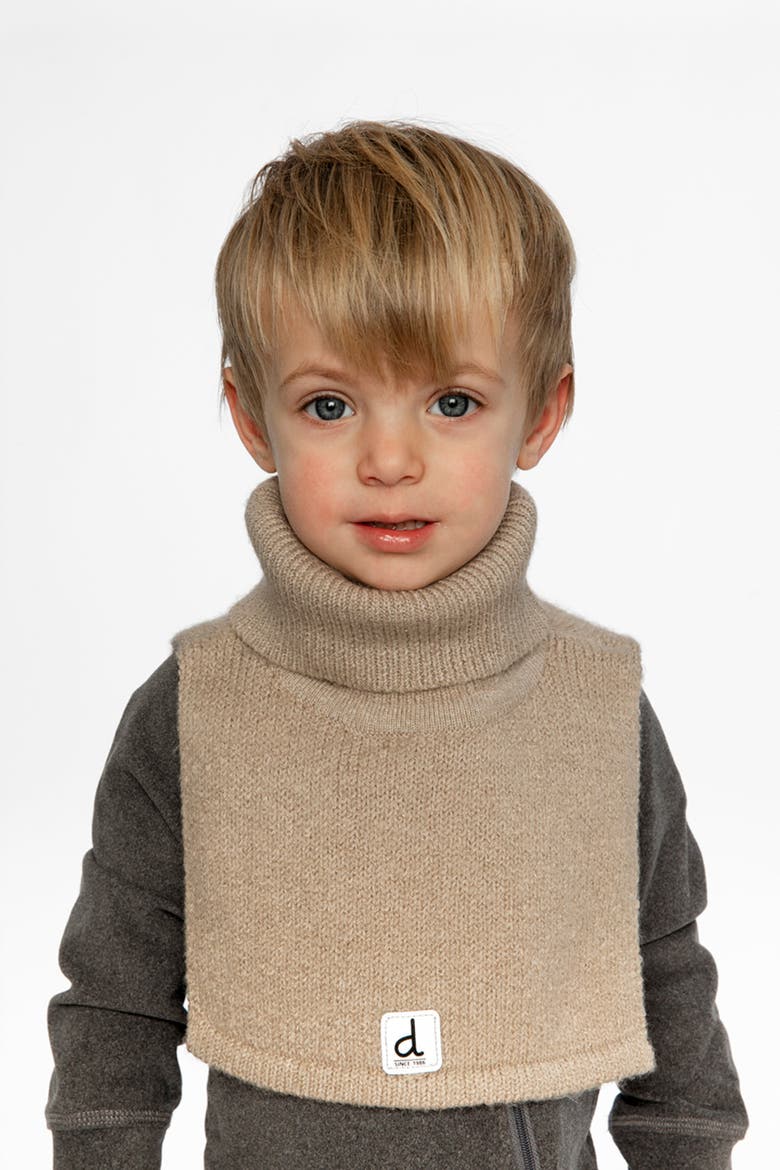 Knit Fleece Lined Foldover Turtle Neckwarmer, Alternate, color, Light Taupe