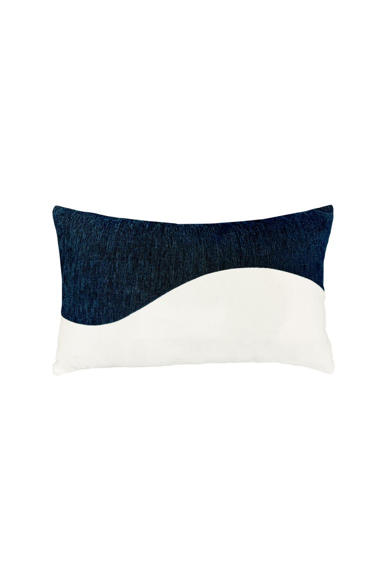 Contour Plush Chenille Indoor & Outdoor Woven Accent Pillow & Insert, Main, color, Indigo