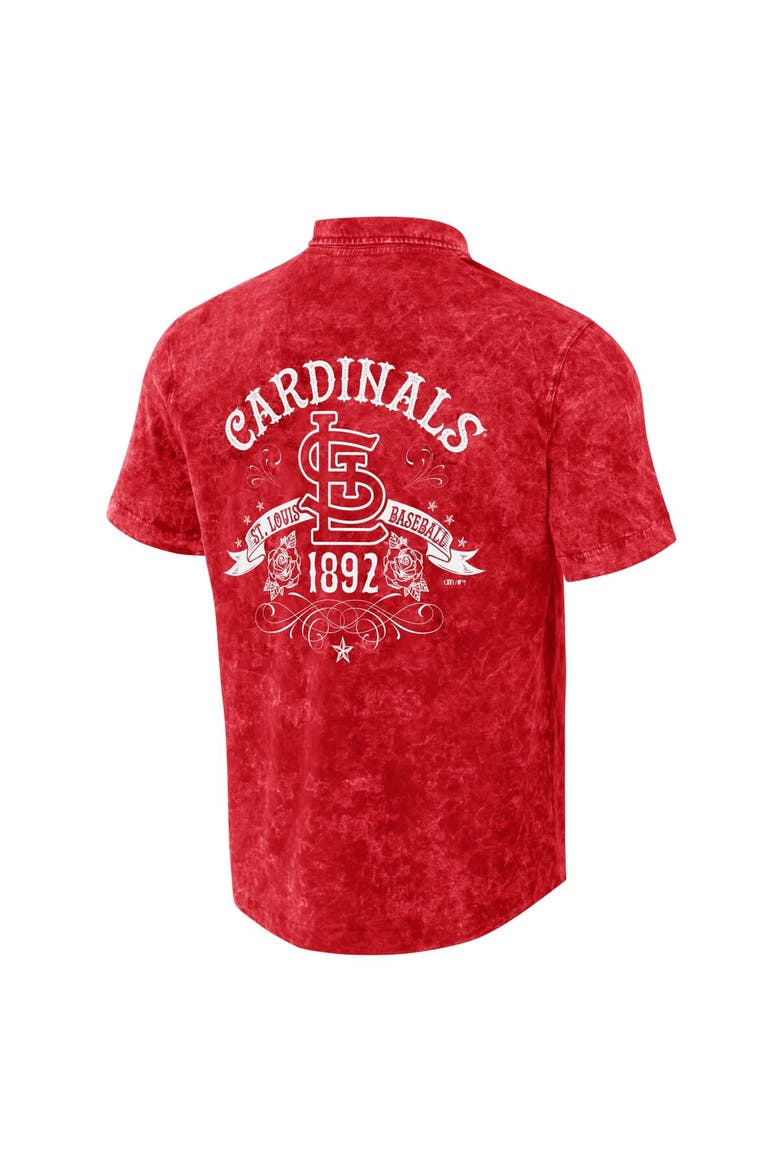 Men's Darius Rucker Collection by Fanatics  Red St. Louis Cardinals Denim Team Color Button-Up Shirt, Alternate, color, Red
