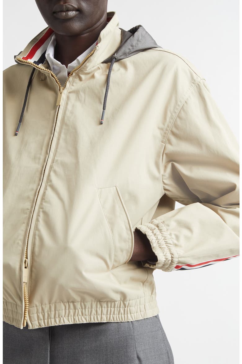 Track Jacket with Stowaway Hood, Alternate, color, BEIGE