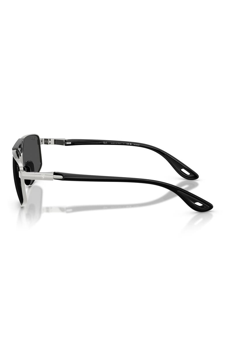 58mm Ferrari Polarized Irregular Sunglasses, Alternate, color, SILVER / POLAR DARK GREY