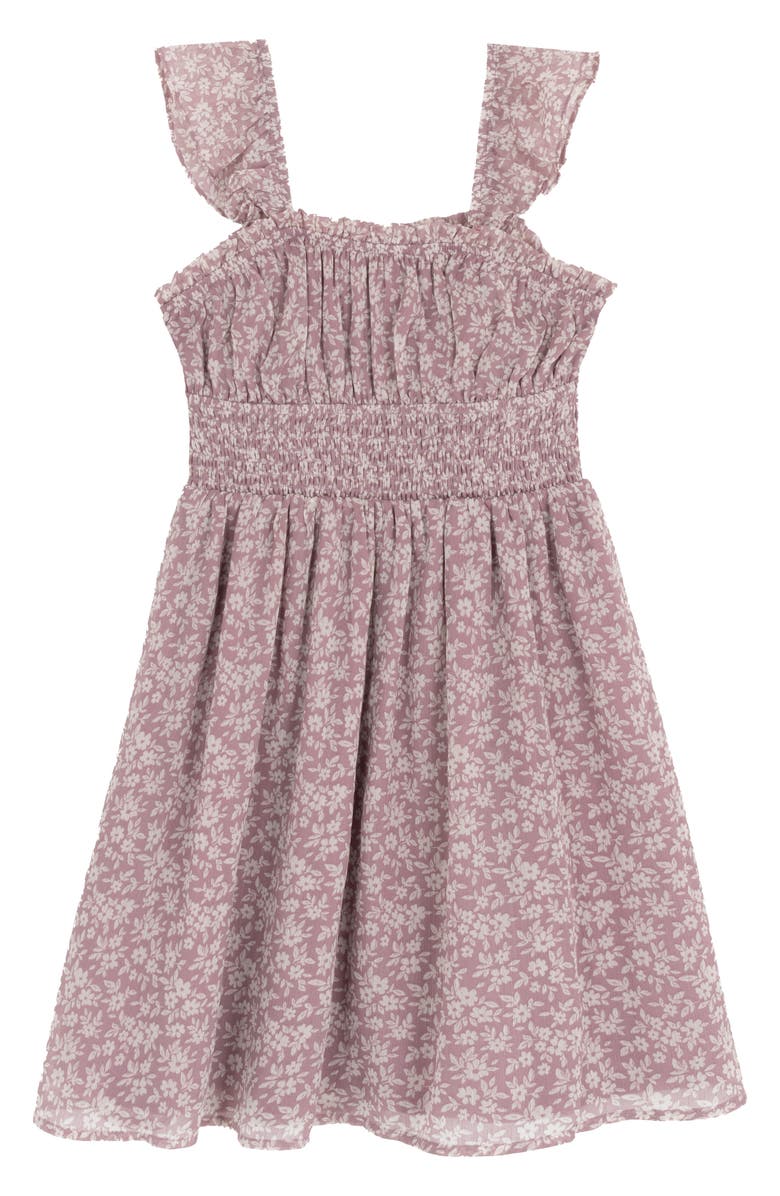 Rare Editions Kids' Graphic Sweatshirt & Smocked Sundress Set, Alternate, color, Mauve