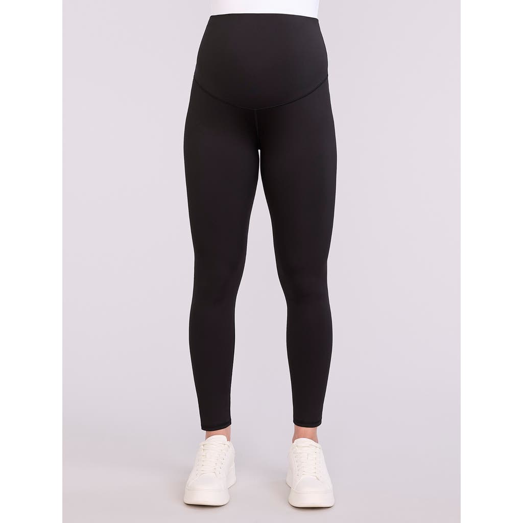 Motherhood Maternity Over The Belly Side Pocket Active Maternity Leggings In Black