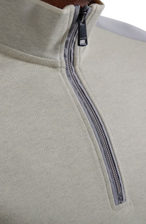 Bugatchi Mélange Quarter Zip Top In Neutral