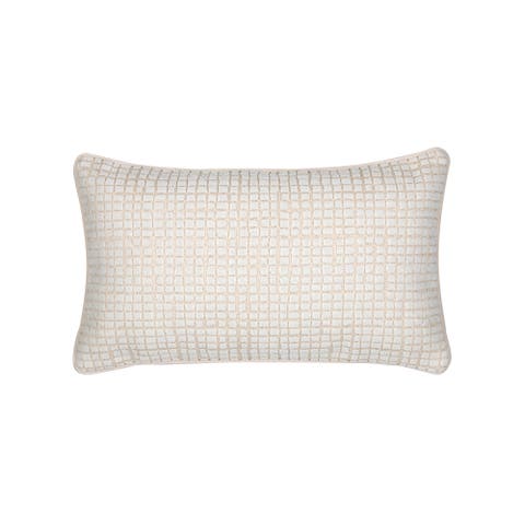 Scala Crema Croc-Inspired Cut Velvet Chenille Indoor & Outdoor Woven Accent Pillow & Insert
