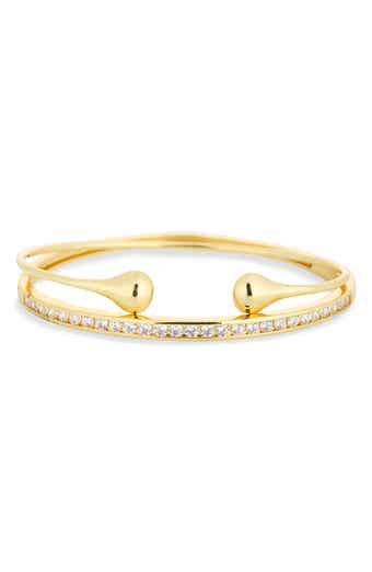 Set of 2 Cubic Zirconia Tennis Bangle & Cuff Bracelets