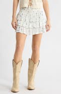 Abound Tiered Crepe Miniskirt