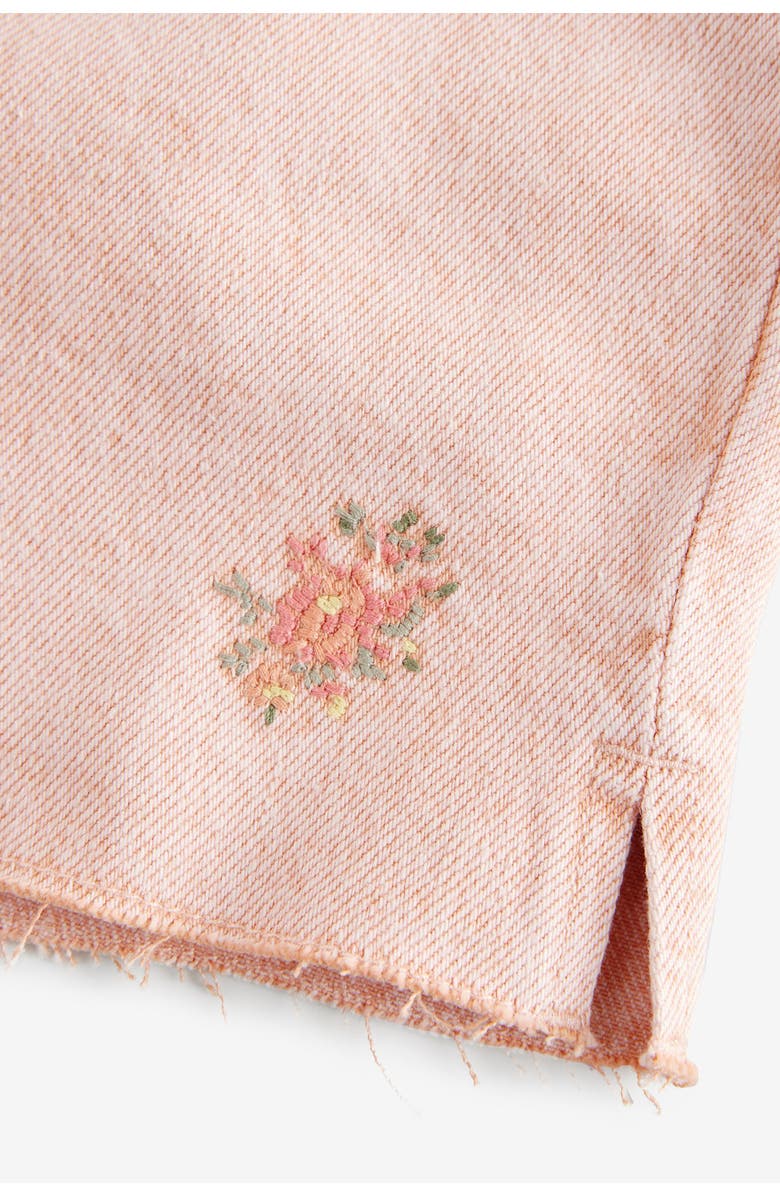 NEXT Floral Embroidered Denim Shorts, Alternate, color, Pink