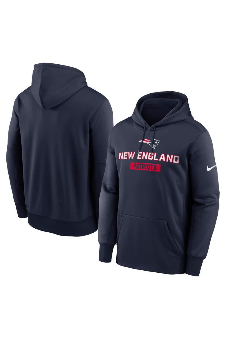 Men's Nike Navy New England Patriots Toss Sweep Performance Pullover Hoodie, Main, color, Navy