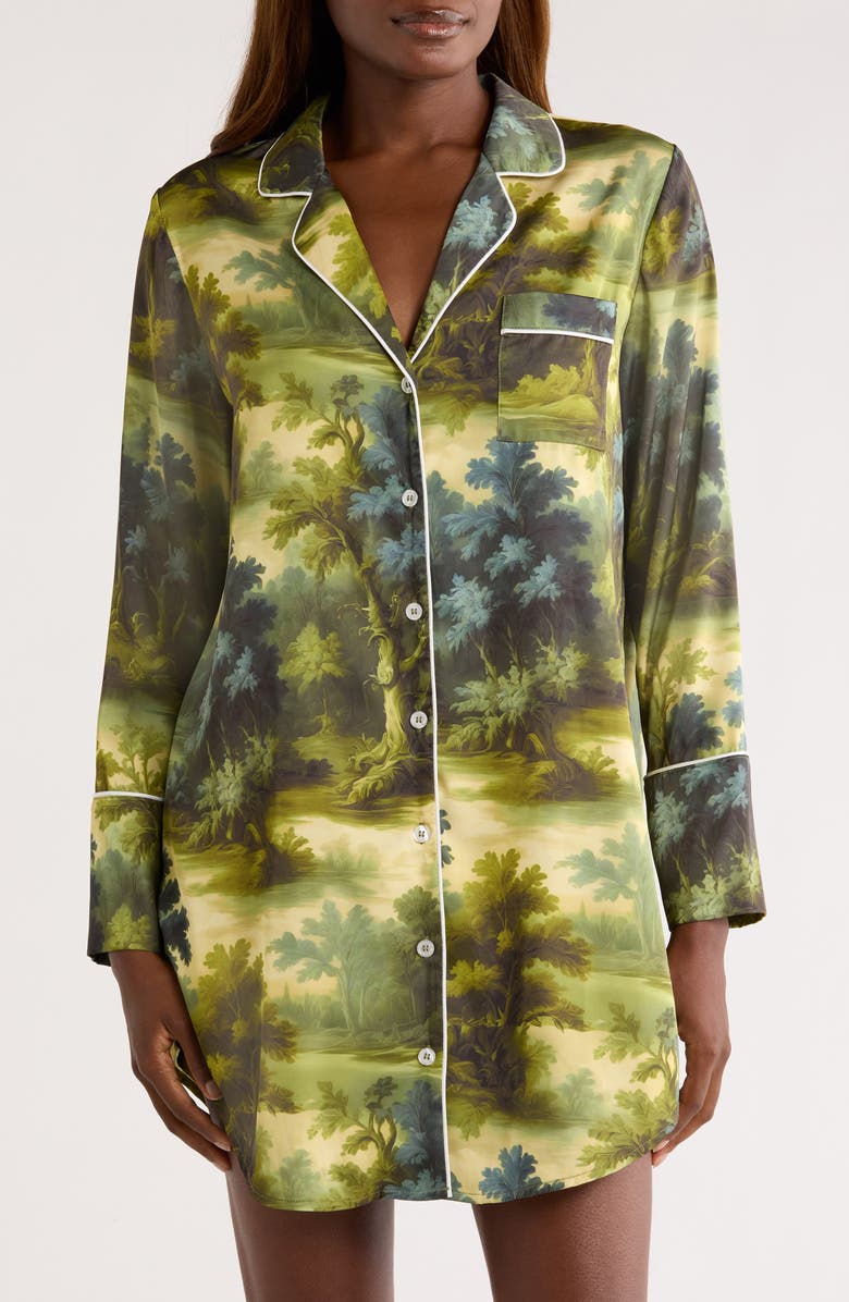 KILO BRAVA Print Long Sleeve Sleep Shirt, Main, color, Landscape