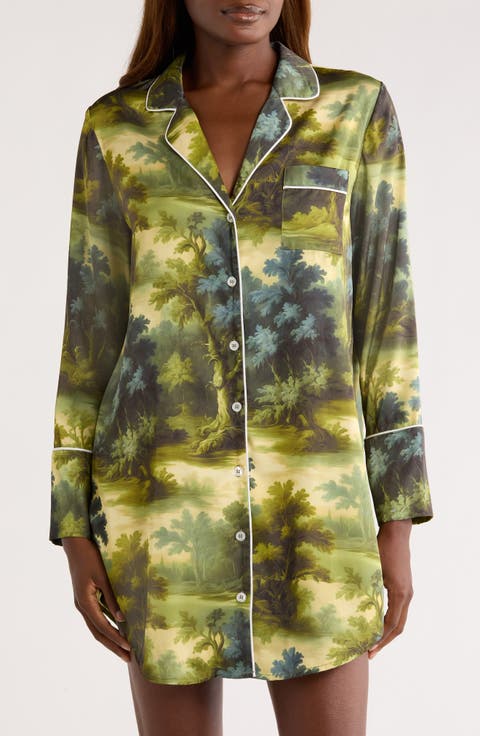 Print Long Sleeve Sleep Shirt