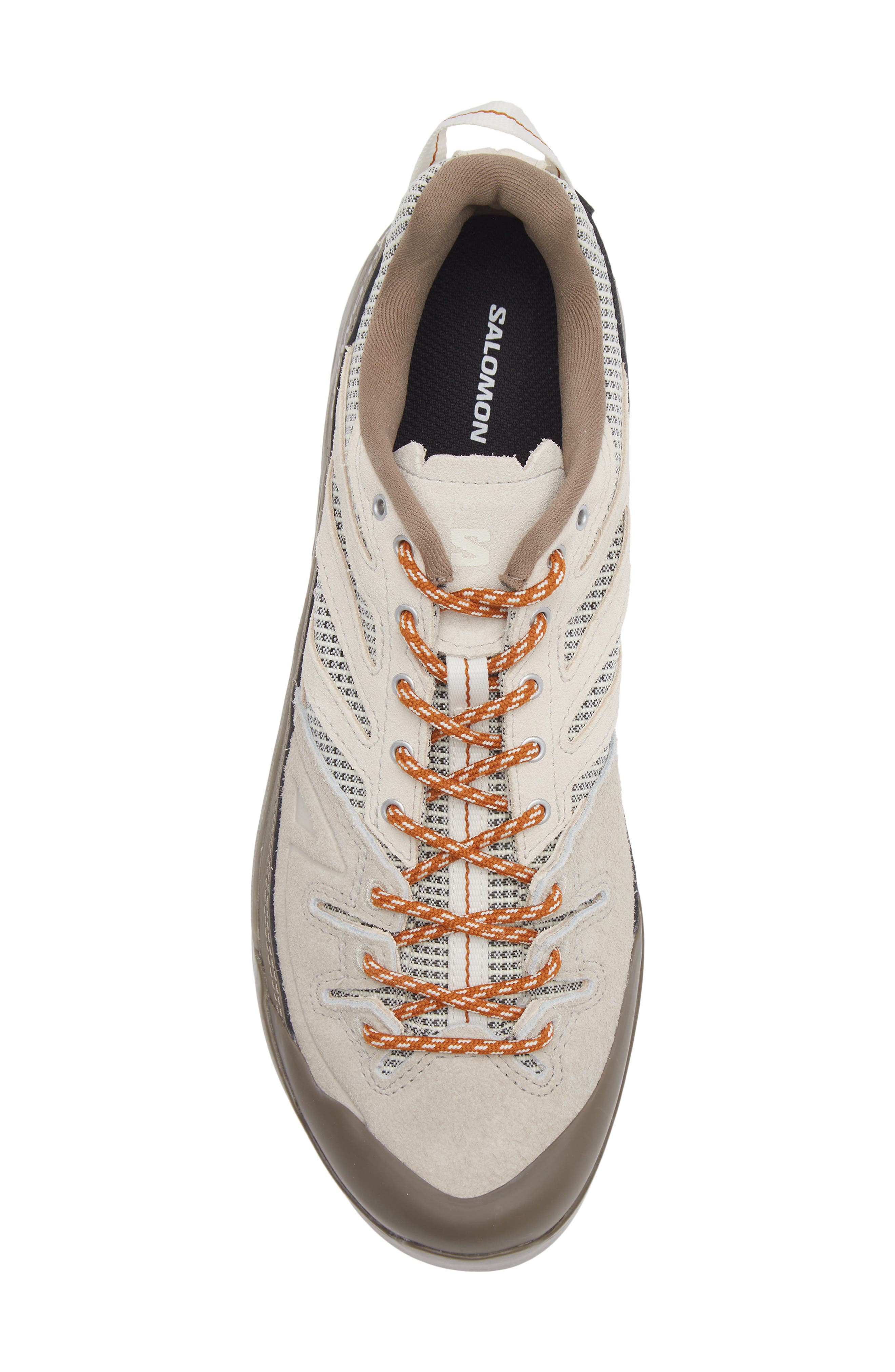 Salomon Gender Inclusive X-Alp Woven Low Top Sneaker, Alternate, color, Walnut/ Silver Cloud/ Vanilla