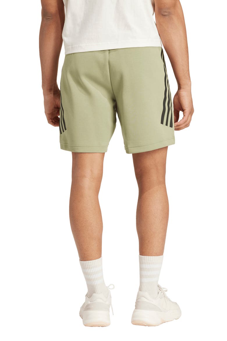 Future Icons 3-Stripes Interlock Knit Sweat Shorts, Alternate, color, TENT GREEN