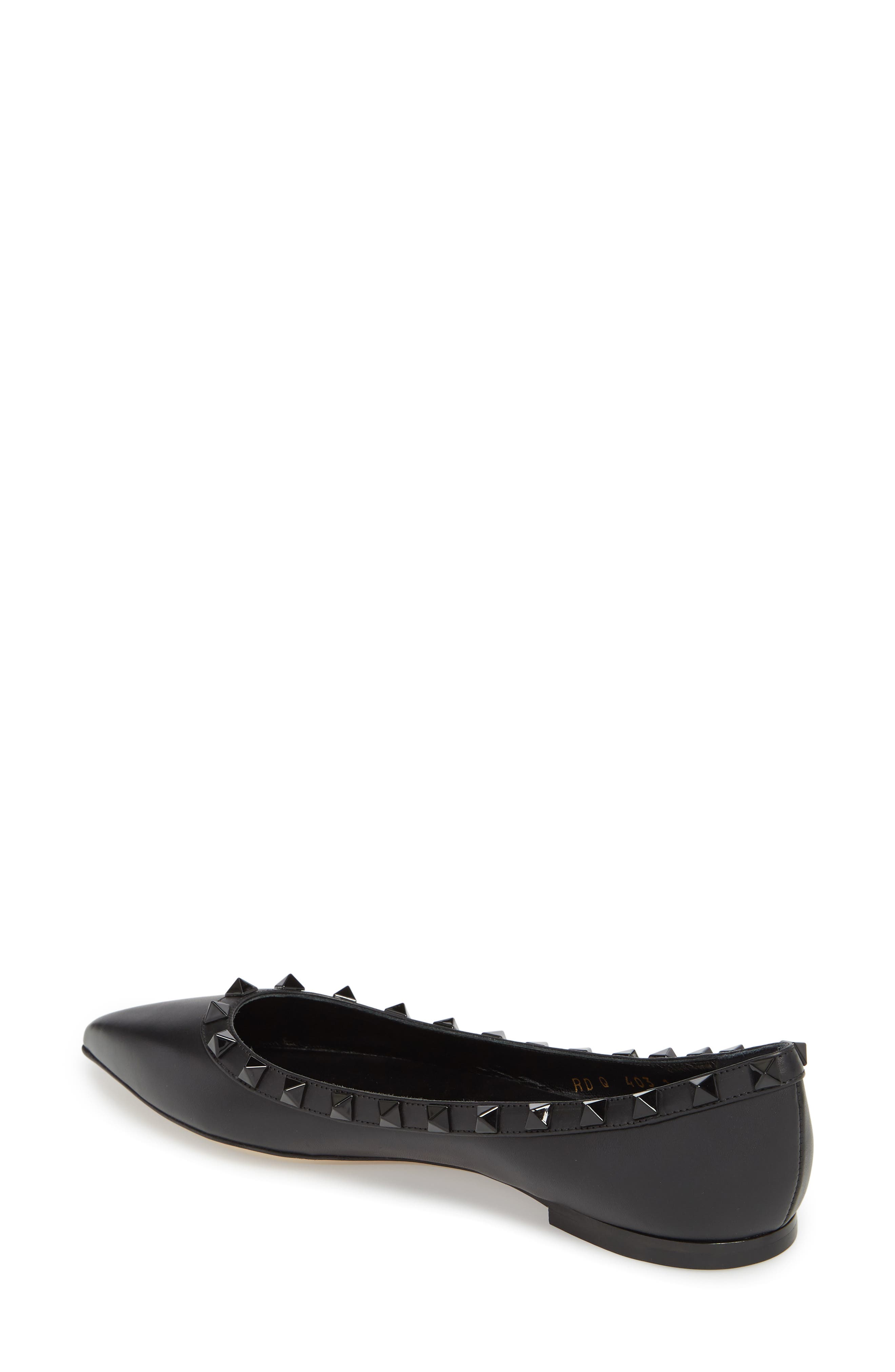 Valentino Garavani Rockstud Ballerina Flat, Alternate, color, 