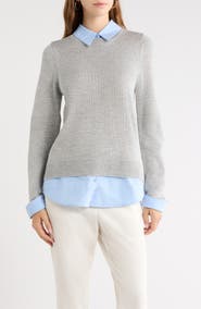 SUGARLIPS Azira Mixed Media Layered Sweater