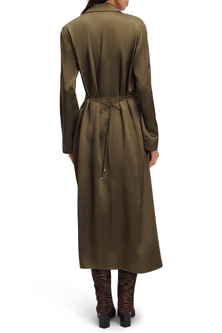 Sonny Silk Midi Shirtdress, Alternate, color, ARMY