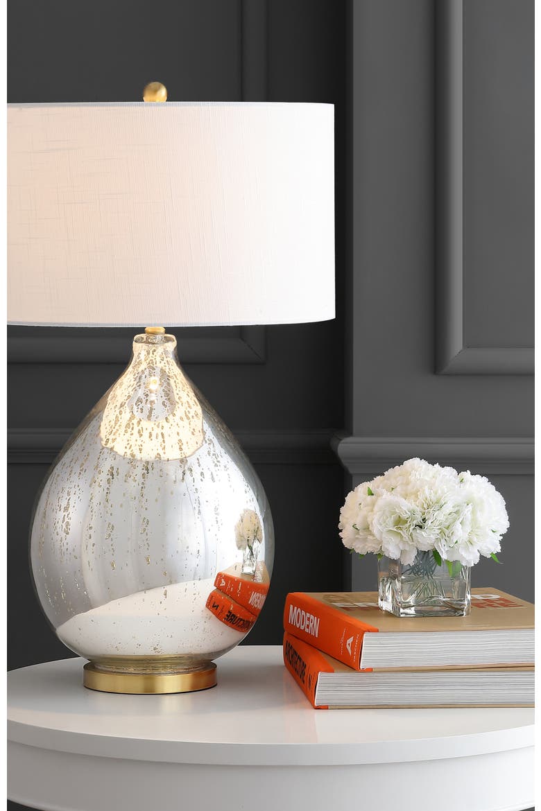 Sasha 30.75" Glass/Metal LED Table Lamp, Mercury Silver, Alternate, color, Mercury Silver
