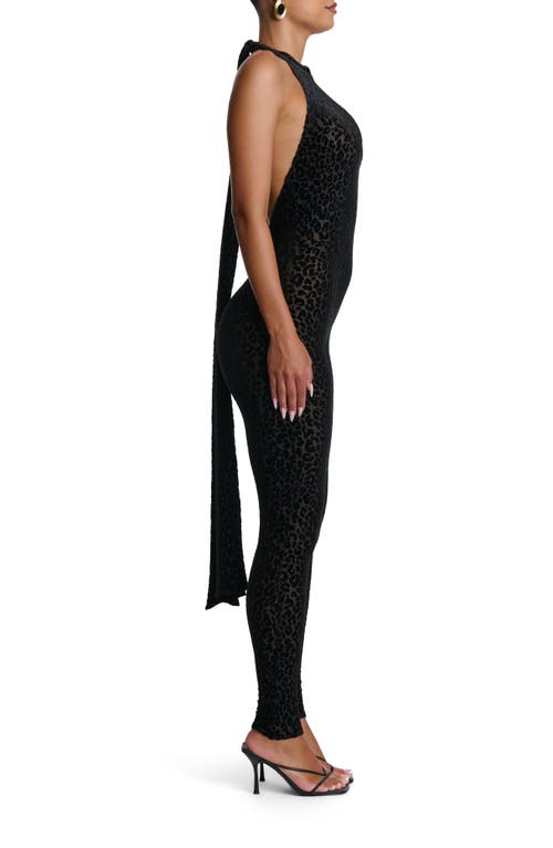 Naked Wardrobe Burnout Open Back Jumpsuit In Black