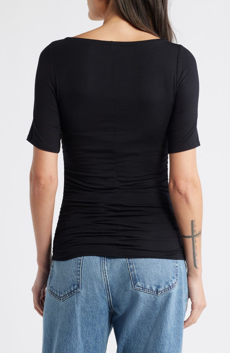 rag & bone Luca Shirred T-Shirt, Alternate, color, Black