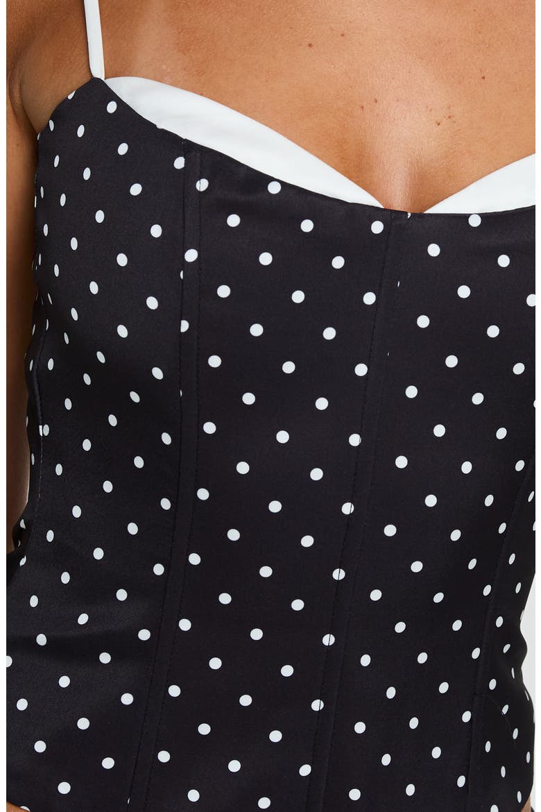 Somani Layered Crop Corset Tank, Alternate, color, BLACK POLKA DOT