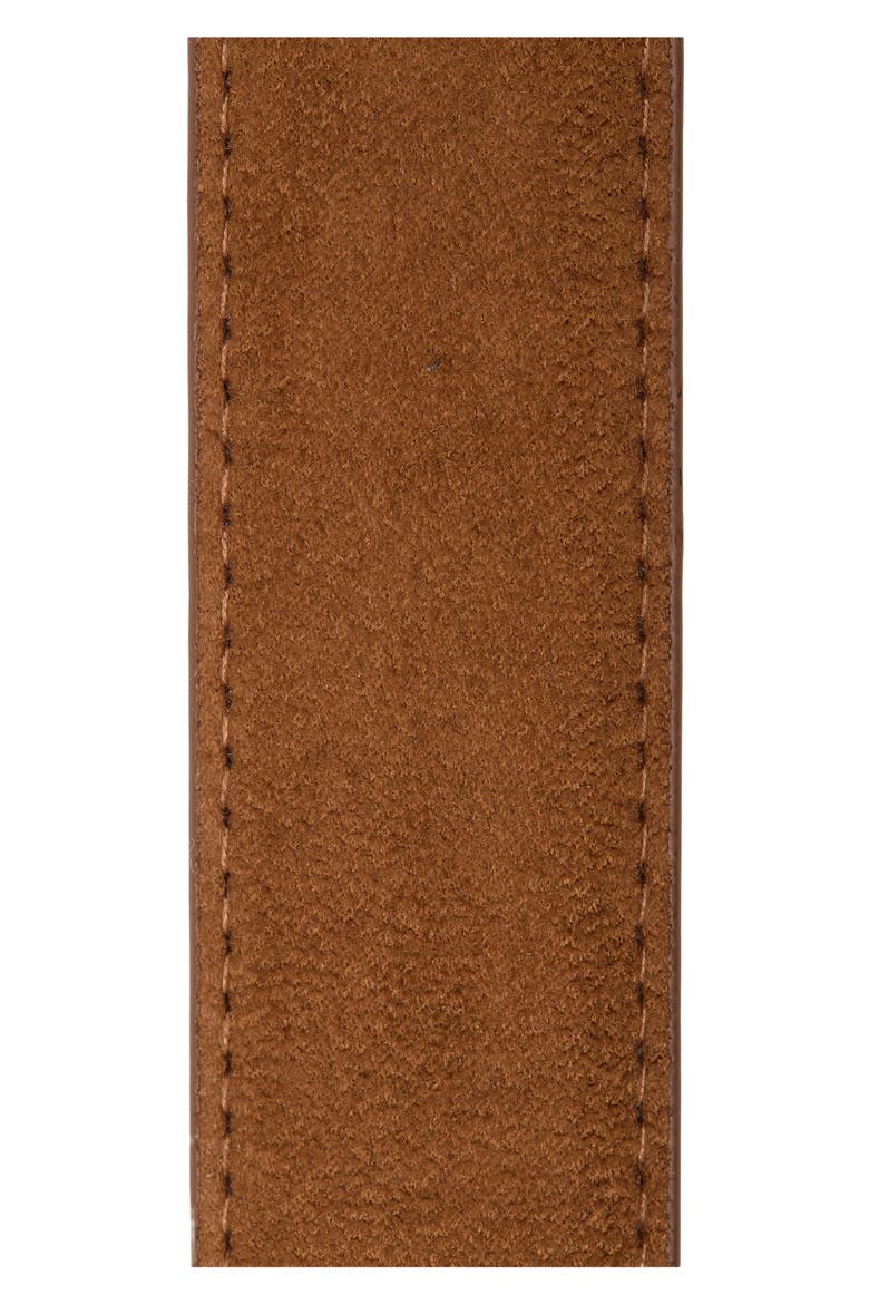 Faux Suede Keeper Belt, Alternate, color, BROWN
