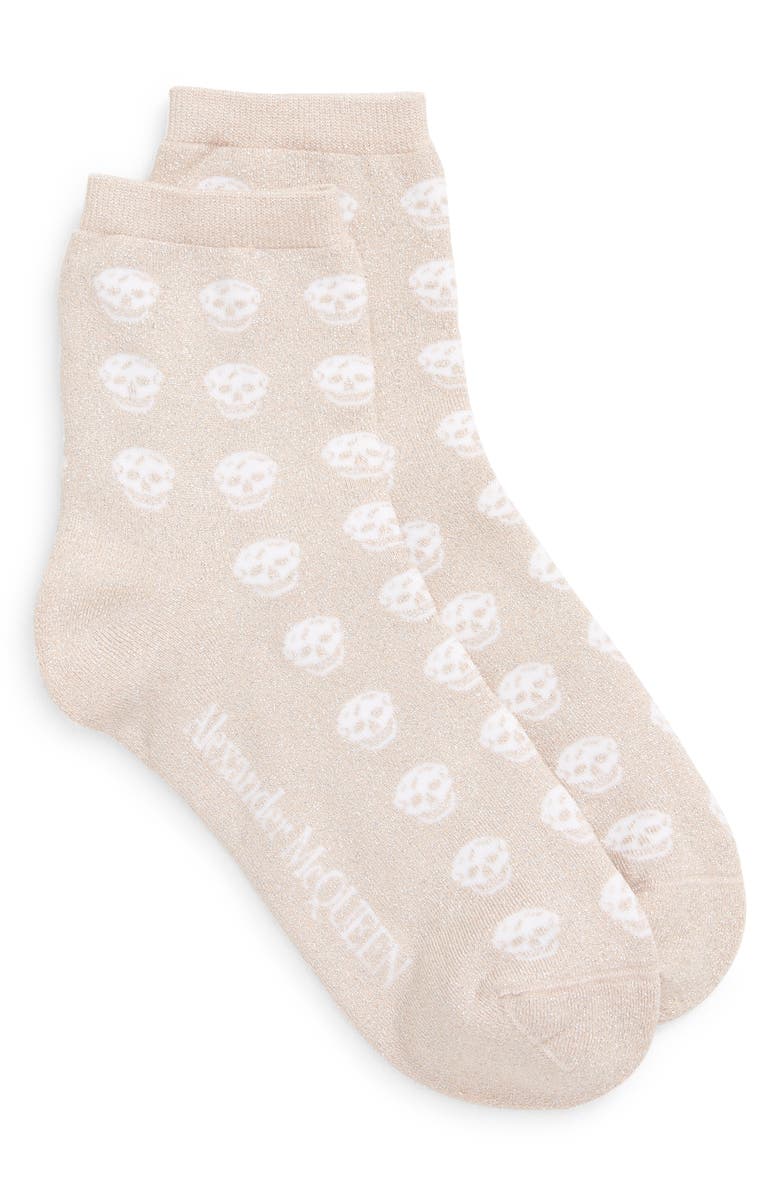 McQueen Alexander McQueen Skull Metallic Socks, Main, color,