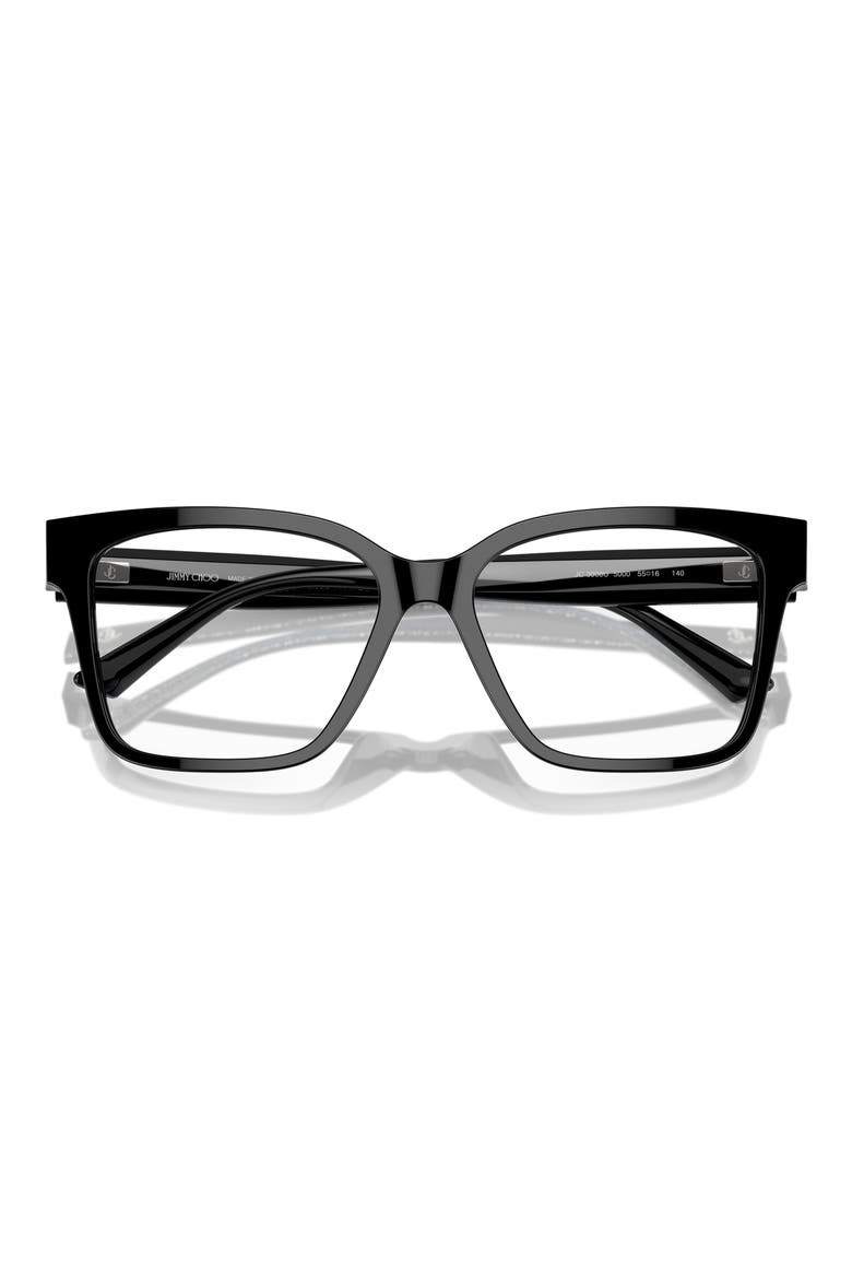 53mm Pillow Optical Glasses, Alternate, color, BLACK / DEMO LENS