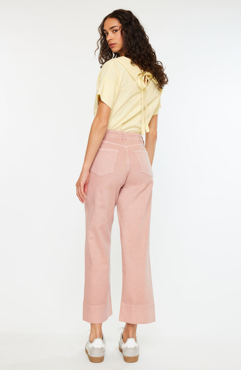 KanCan Peony High Rise Crop Wide Leg Jeans, Alternate, color, Dusty Rose