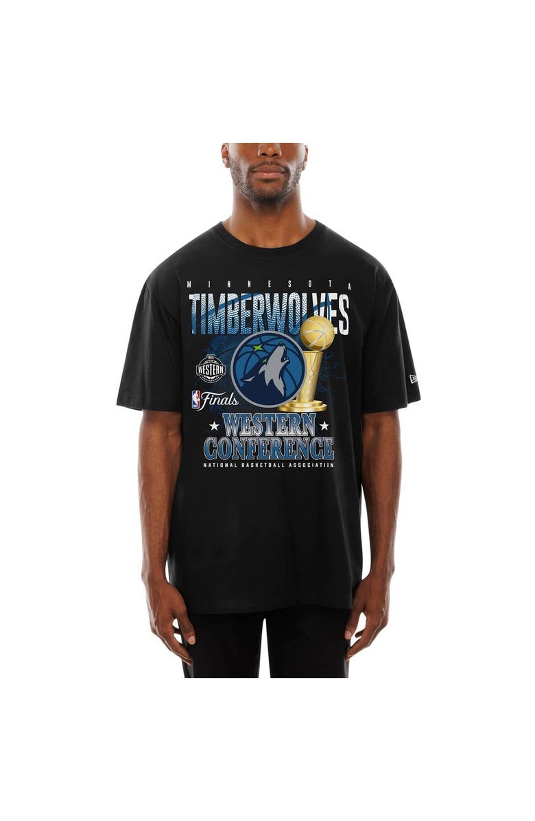 New Era Men's New Era  Black Minnesota Timberwolves 2025 Western Conference Finals T-Shirt, Main, color, 