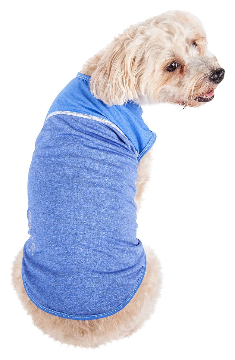 PET LIFE ACTIVE 'Aero-Pawlse' Heathered Tank Top, Alternate, color, Seafoam Blue