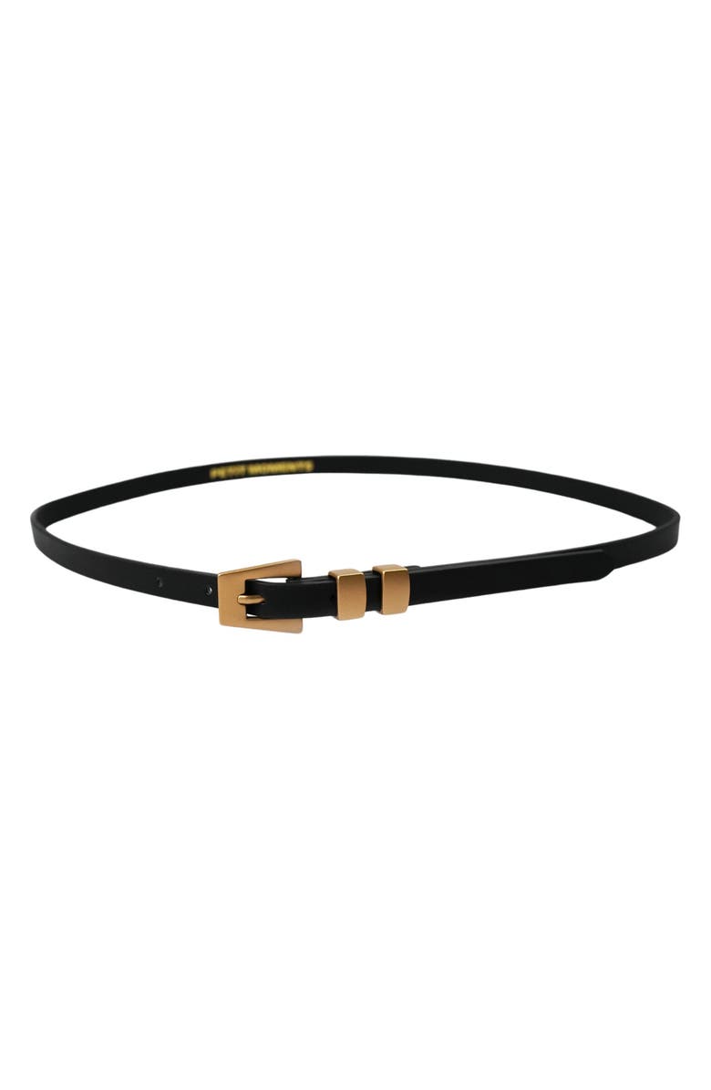 Petit Moments Modern Slim Belt, Main, color, Black/ Gold
