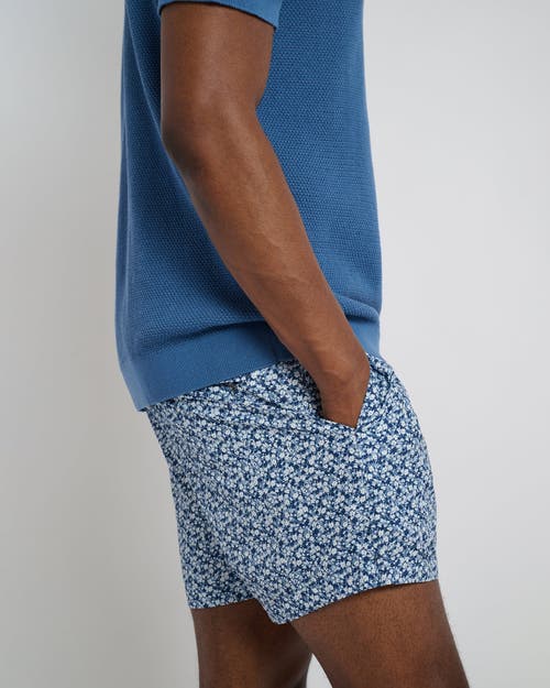 Onia Men's Charles Micro-floral Swim Trunks, 4" Inseam In Blue Multi