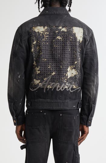 AMIRI Bleach Bandana Denim Trucker Jacket | Nordstrom