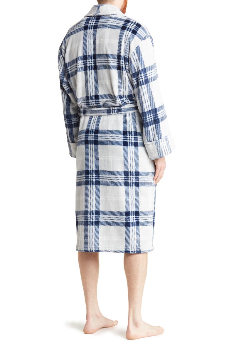 Multi Plaid Robe, Alternate, color, NAVY