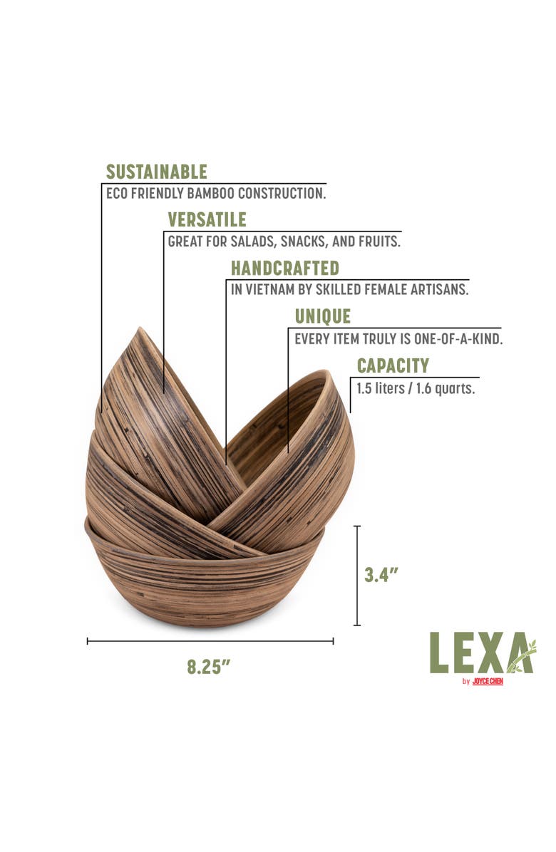 Lexa Salad Bowl Set, 8 Inch x 4, Alternate, color, Black